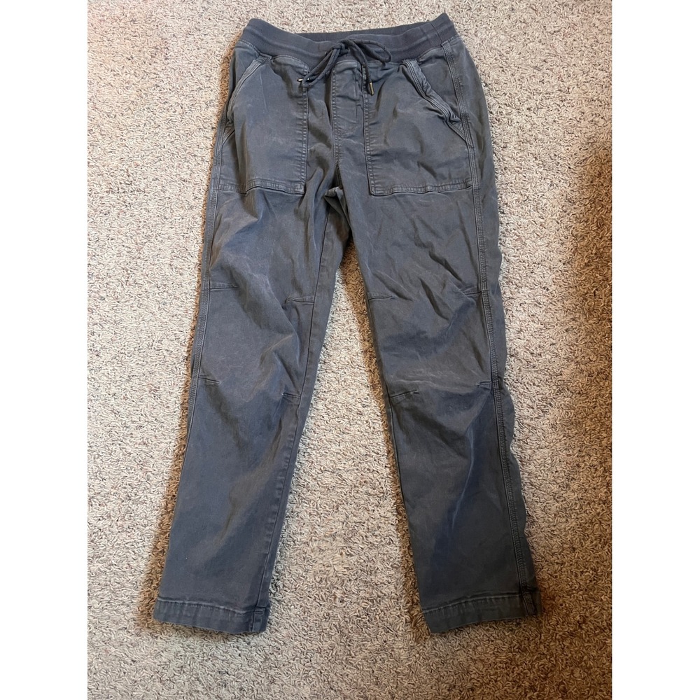 Faherty Arlie Day Pants Mens Small Charcoal Gray Jogger Utility Cargo Drawstring